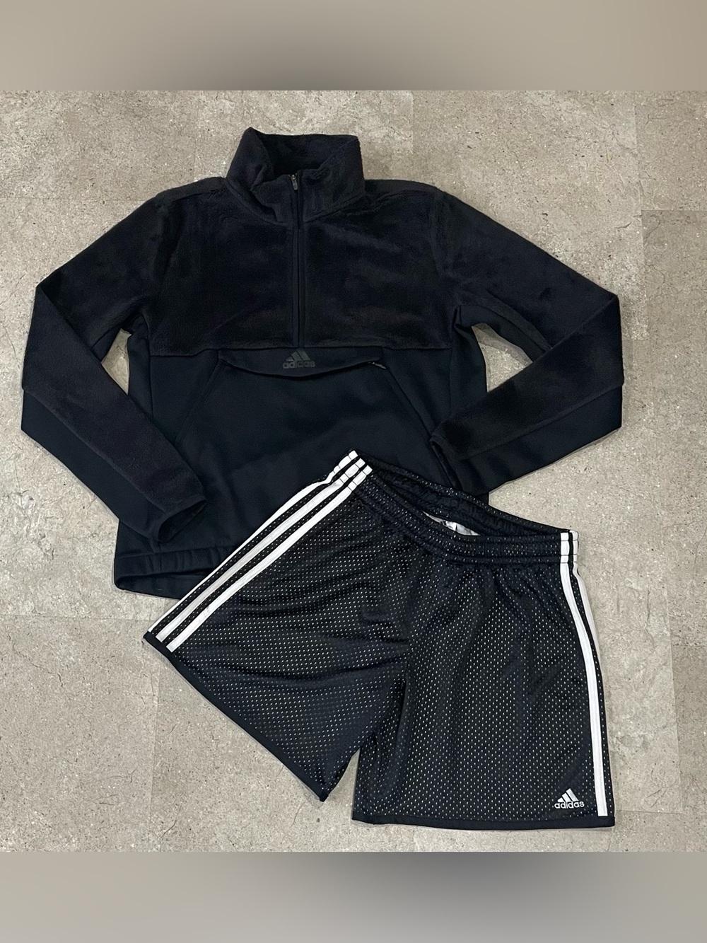 Womens ADIDAS Pullover Jacket/Sweatshirt & Athletic Shorts, sz Small